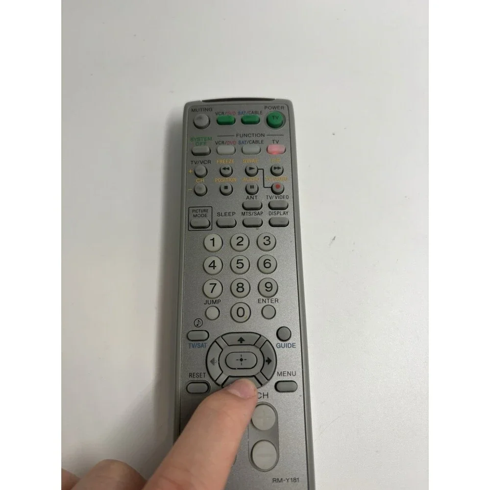 Preowned Sony TV Remote Control PS 4-978-977 Vintage Grey VCR / DVD Sat & Cable